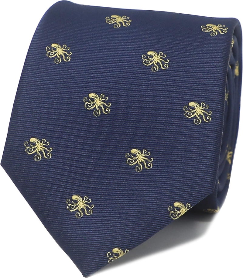 MENDEPOT Animal Pattern Necktie With Gift Box Sea Animal Pattern Tie Father's Day Birthday Gift Tie - Image 1